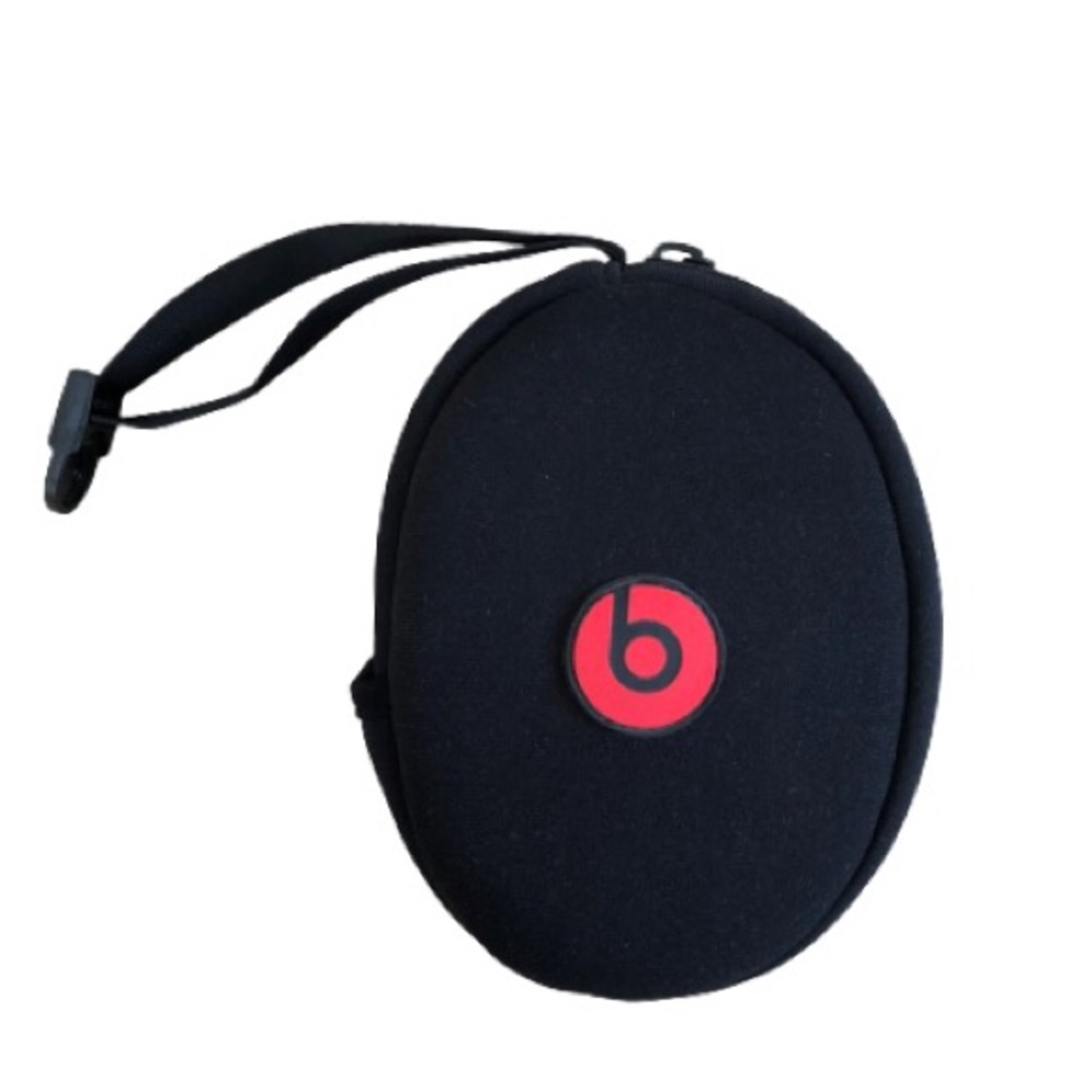 Beats By Dr. Dre Headphones Soft Padded Black Red Carry Travel Case w Wristband